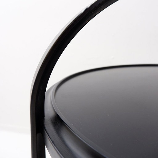 Chariot à boissons en bois de style milieu du XXe siècle avec une finition ébonisée 