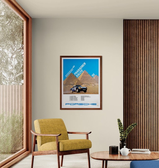 🚗Poster originale "Pharaohs Rally" della Porsche 959 Rothmans del 1985 - XL 76 × 102 cm | Erich Strenger | Poster