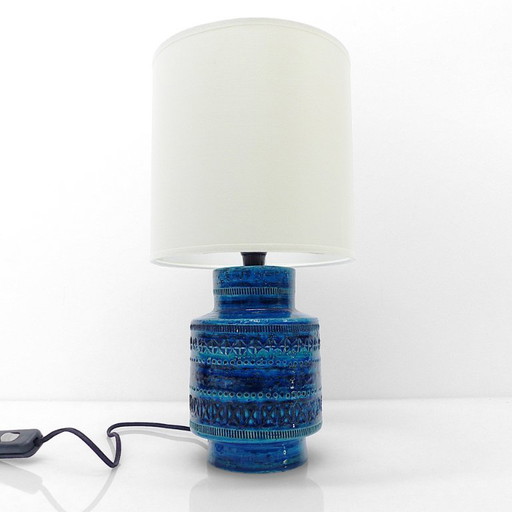 Blauwe Bitossi lamp Aldo Londi, Italië 1960