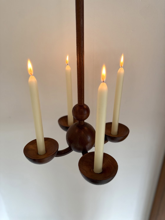 Image 1 of Vintage teak hanging candlestick, Denmark '60s