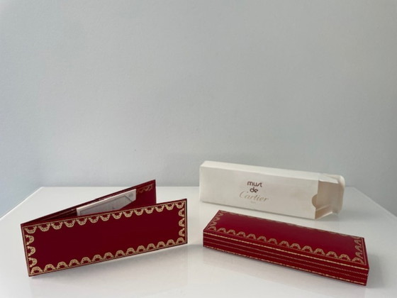 Image 1 of Penna a sfera Cartier Must Santos – Nuova, in platino, completa
