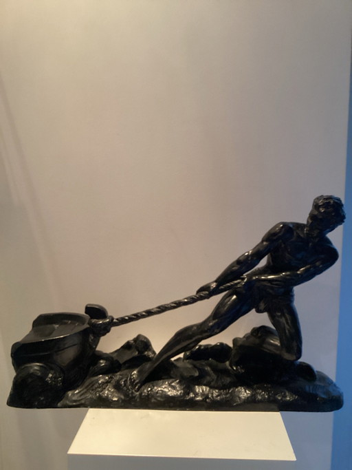 Scultura Art Déco Monumentale “Le Pecheur” Disegnata da Ugo Cipriani negli anni (20/30)