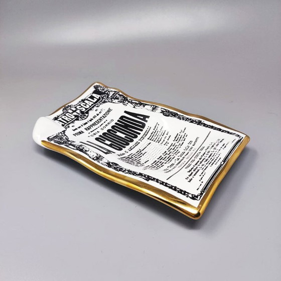 Image 1 of Vide-poche des années 1960 en porcelaine "La Gioconda" par Piero Fornasetti. Fabriqué en Italie