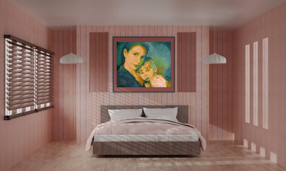Original Oil Painting Contemporary Art Symbolism Figurative Family Loved Ones – Paintings & Drawings, Canvas (photo 2 of 7)