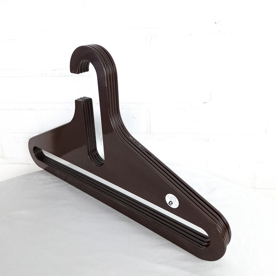 Image 1 of 4x Vintage dark brown space age clothes hanger Danilo Silvestrin Lambert