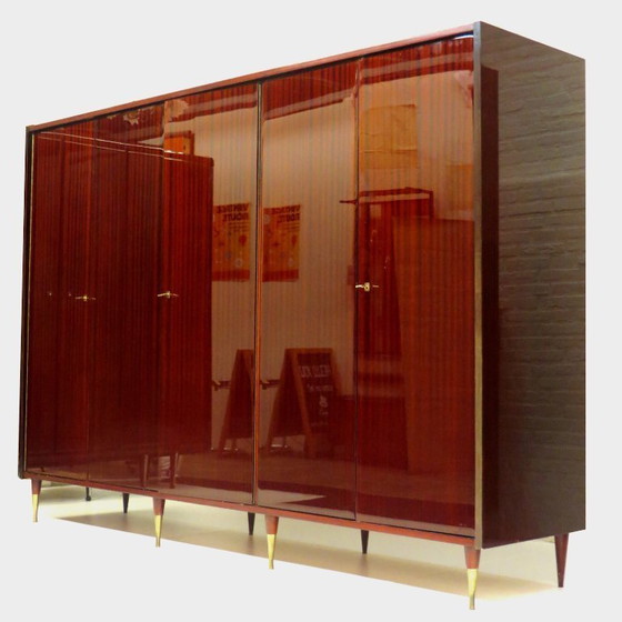 Image 1 of Large XL vintage mid-century design wardrobe in mahogany, 1960s