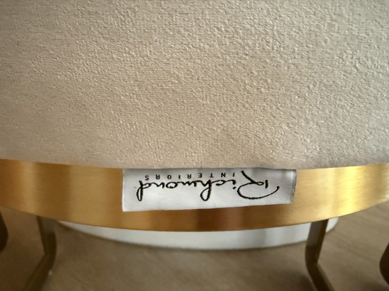 Image 1 of 8x Richmond Beige Velvet Dining Chairs