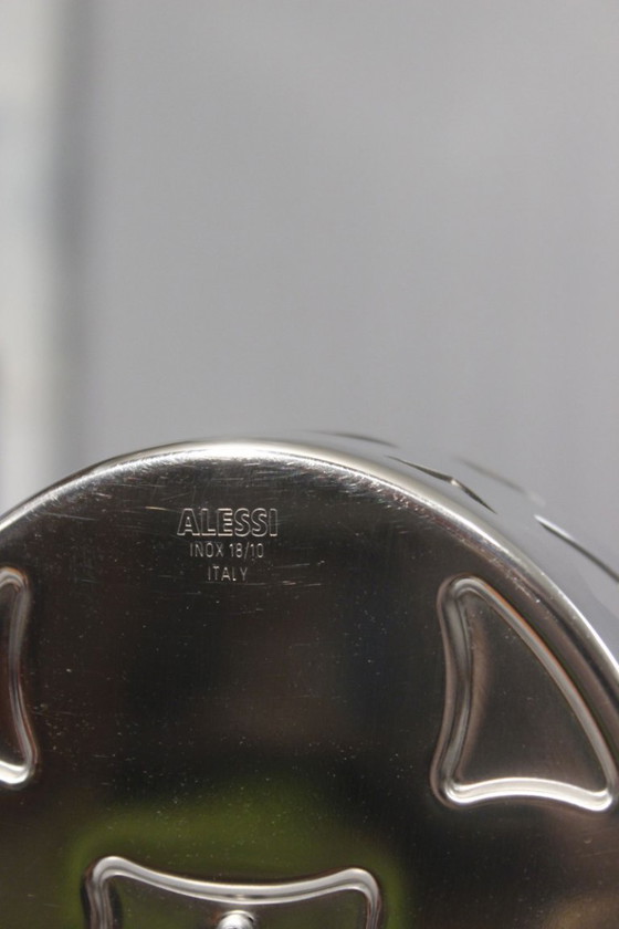 Image 1 of Service à condiments vintage Alessi inox & cristal huilier vinaigrier 1990s