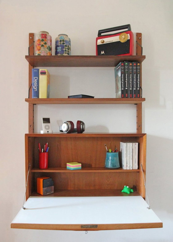 Sistema a parete Cadovius con scrivania segretario – Librerie, Legno (photo 11 of 11)