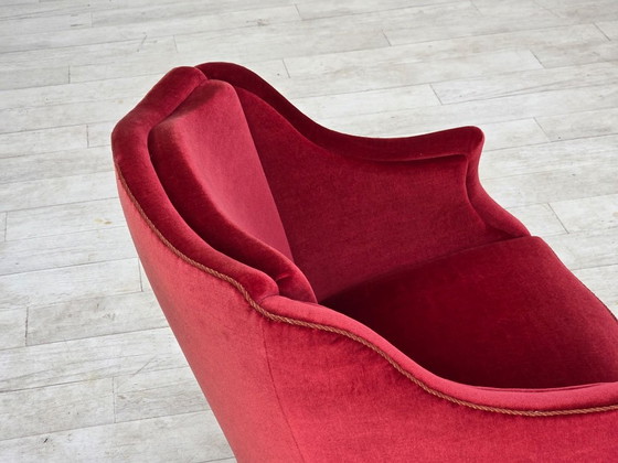 Años 70, Sillón danés, Terciopelo para muebles, Patas de madera de fresno. – Sillones, Velvet, Wood (photo 11 of 21)