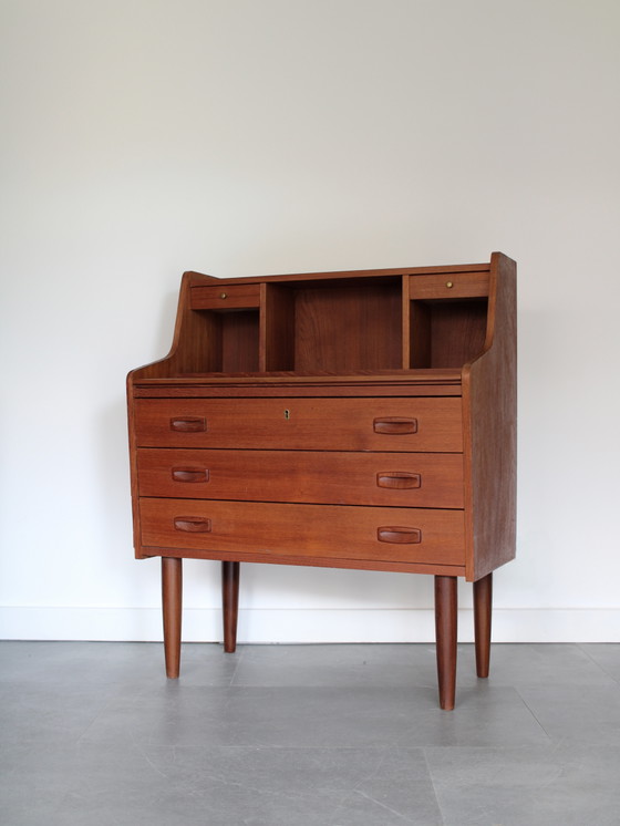 Vintage Deense Secretaire in Teak – Bureau, Wood (photo 5 of 12)
