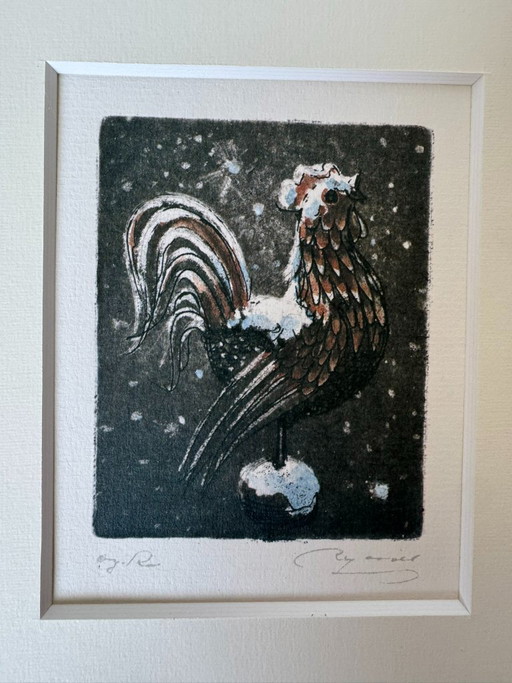 Wilhelm Loisel kunstdruk "Wetterhahn" Parkhotel Pörtschach 1994