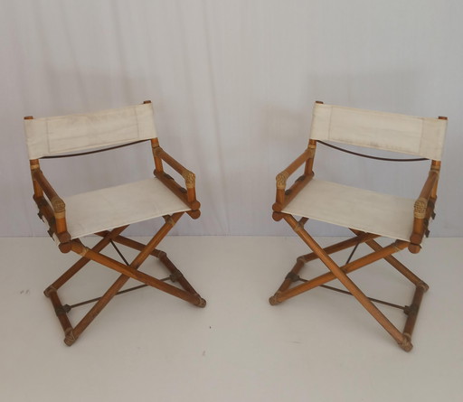 Pair of McGuire Director’s Chairs, 50s
