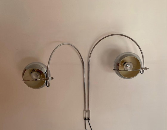 Image 1 of Lampada da parete ad arco Gepo Amsterdam, dal design vintage, con doppia finitura cromata.
