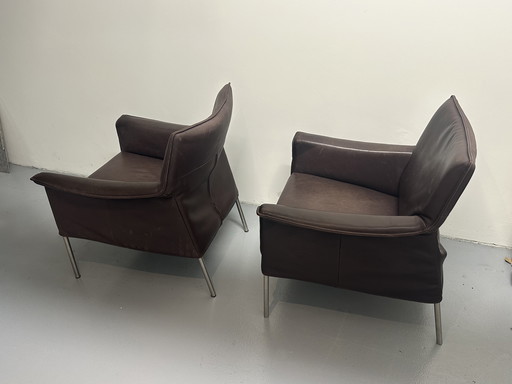 2 Design On Stock Limec armchairs in brown leather