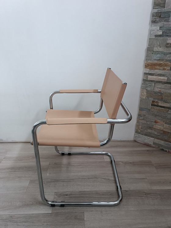 Freischwinger-Sessel Bauhaus Italien 1980er Jahre – Metal, Leather (photo 3 of 15)