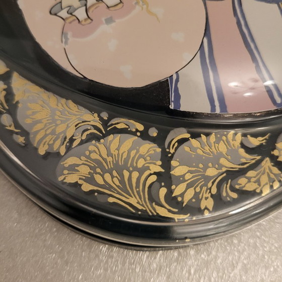 Image 1 of Oval convex frame and painting on glass, Clara Nutcracker Rosenthal, Bjorn Wiinblad Sweden