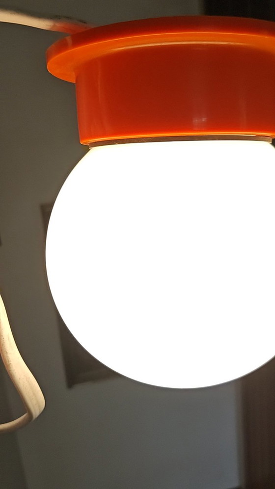 Image 1 of Space Age Wand- of Plafondlamp Oranje – 1970s Pop Art