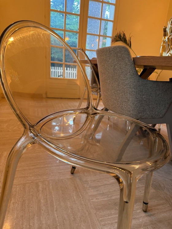 Image 1 of roche bobois dining table and 8 roche bobois chairs