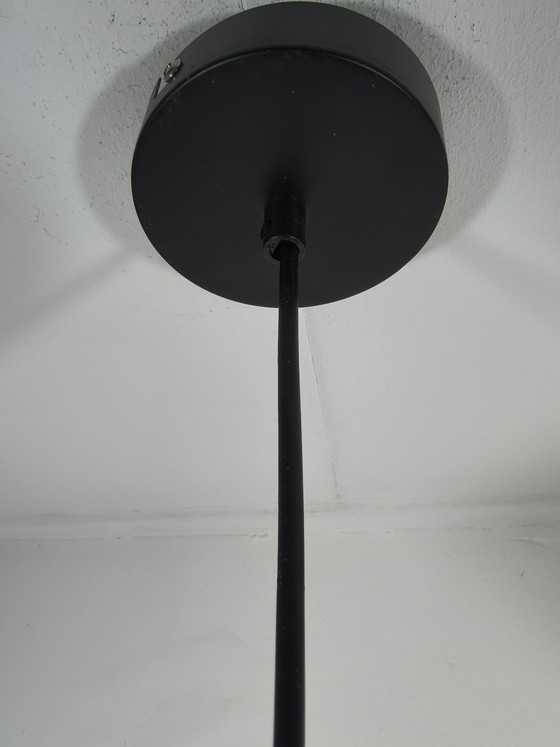 Image 1 of Lampada a sospensione a sfera in vetro color ambra champagne