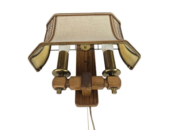 Image 1 of Lampada da parete Herda Holland - a sospensione - legno - ottone - anni '70