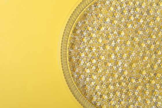 Image 1 of Große, antike Obstschale aus Pressglas / Seltenes, klares Glas-Mittelstück / Italien / 1970er Jahre