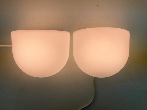 2 wall lamps from Glashütte Limburg 70s 80s Space Age