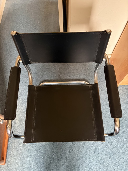 2 x Vintage-Stühle mit Lederrohrgestell