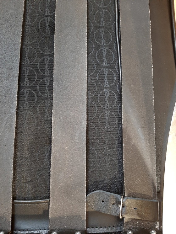 Image 1 of Knoll Set Barcelona New-Never Used Black Leather Design by Ludwig Mies Van Der Rohe and Lilly Reich (1929)