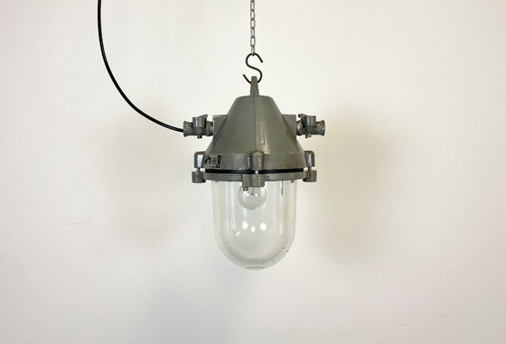 Image 1 of Lampada antideflagrante industriale in alluminio pressofuso grigio scuro, anni '60