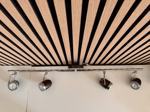 Philips myLiving Balsa - 4-Light Ceiling Spotlight in Retro Brown