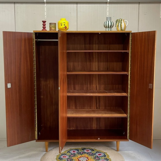 Image 1 of Vintage midcentury sixties wardrobe, detachable hanging and shelving.