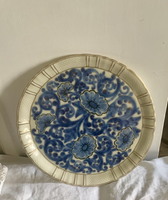 Grote Bernardaud Limoges schaal - "Versailles" model - 31 cm - Polychrome en gouden decoratie - 1900-1927 (photo 16 of 30)