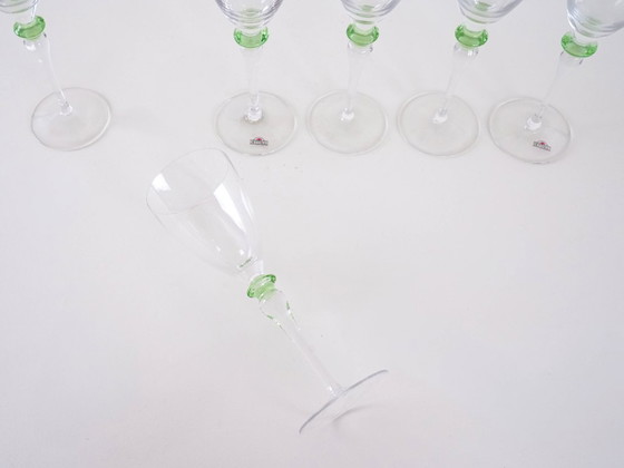 Image 1 of Set van zes glazen, Italiaans design, jaren 70, gemaakt in Italië.