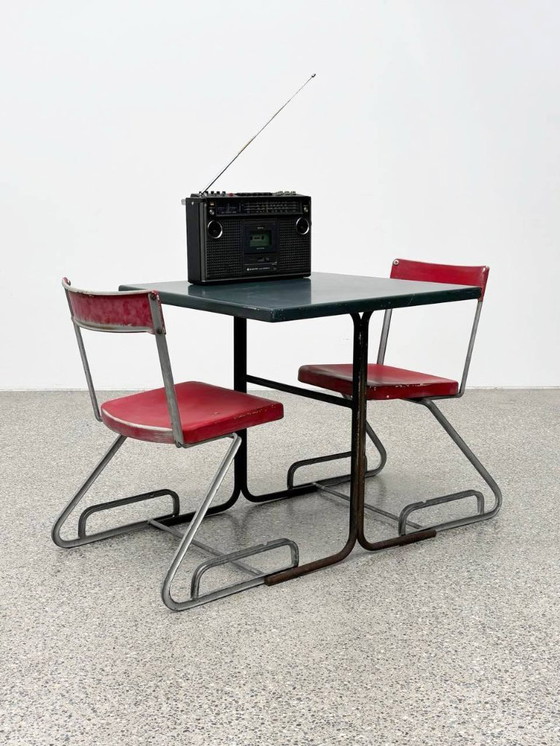 Image 1 of Set aus 2 Stühlen mit Tisch von Cindy Crawford Steiger für Embru, 1930er Jahre