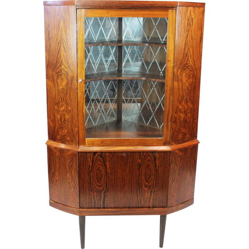 Meuble d'angle vintage avec meuble de bar en bois de rose, Danemark 1960