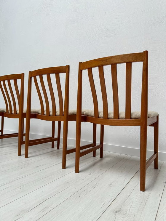 Image 1 of 4x Vintage Teak Dining Chairs by Slagelse Møbelværk 60s