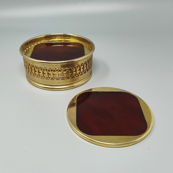 Image 1 of Precioso juego de cóctel de los años 60, de E. Orefice, en lucita y latón. Fabricado en Italia.