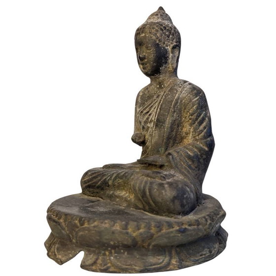 LOTE 122 – Buda tibetano de bronce, figura ritual fragmentaria con signos de uso – Esculturas, Bronze (photo 8 of 10)