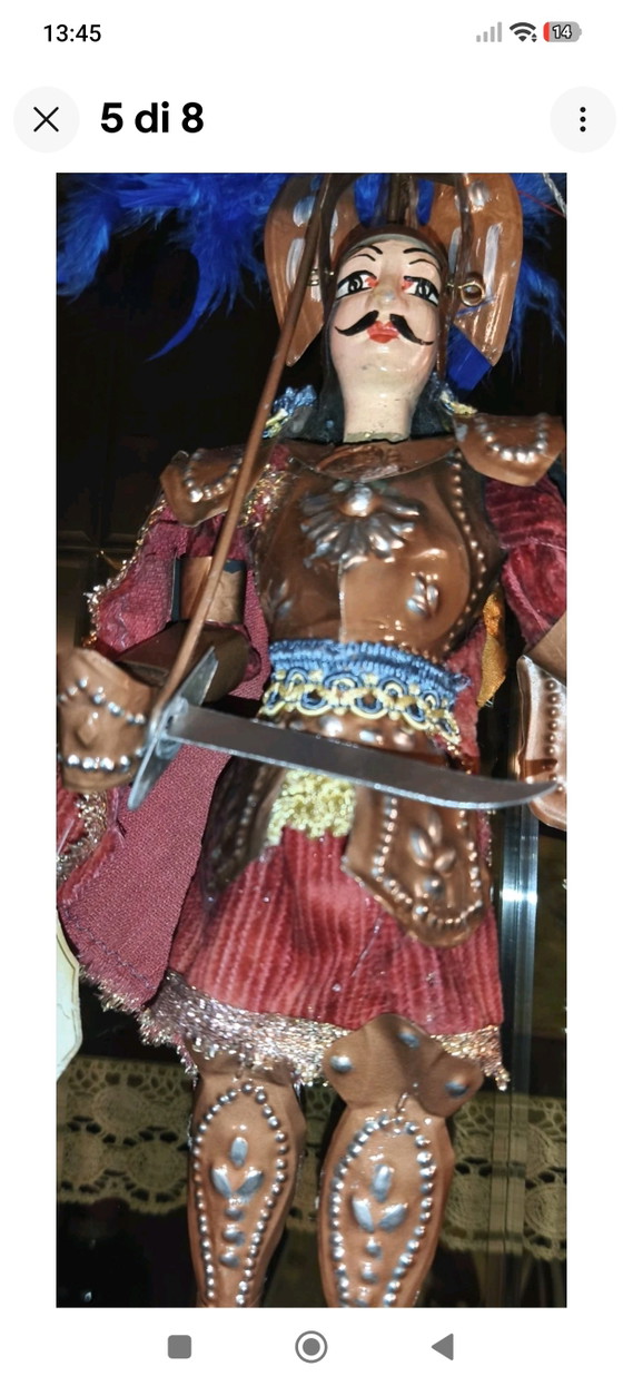 Armure de cérémonie vintage sicilienne Pupo Orlando 34 cm – Objets déco, Metal, Velvet (photo 8 of 8)