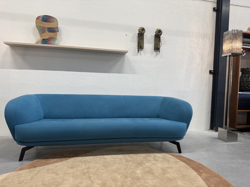 Leolux Flint 3,5-Sitzer Sofa Blaues Alcantara 243