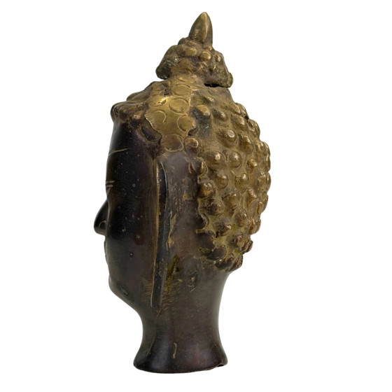 Cabeza de Buda de Bronce – Estilo Tailandés – Escultura Decorativa – Bronze (photo 7 of 9)