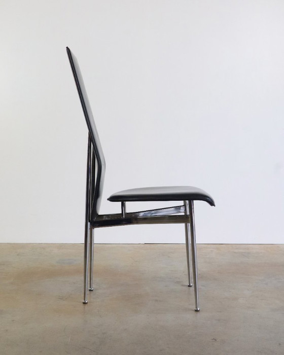 Image 1 of 6 fauteuils en cuir Fasem S44 de Giancarlo Vegni, années 80