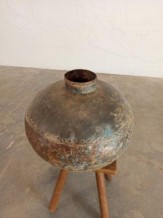 Image 1 of 2 X vintage metal jugs vases