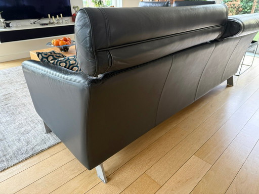 Divano Leolux Patachou 3 posti in pelle Wapiti 301 Slate Blue