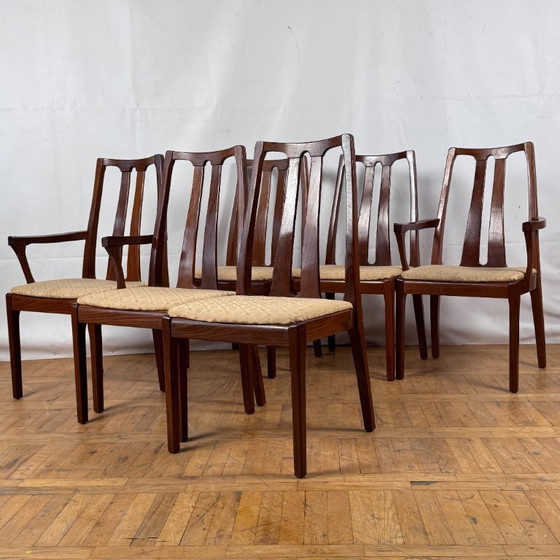 Image 1 of Set di 6 sedie da pranzo vintage in teak Nathan, anni '70 - British Mid-Century Modern
