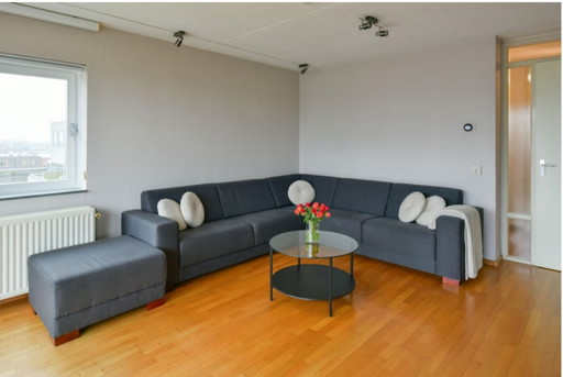 Dunkelgrau/anthrazitfarbenes Ecksofa mit Hocker - Loods 5