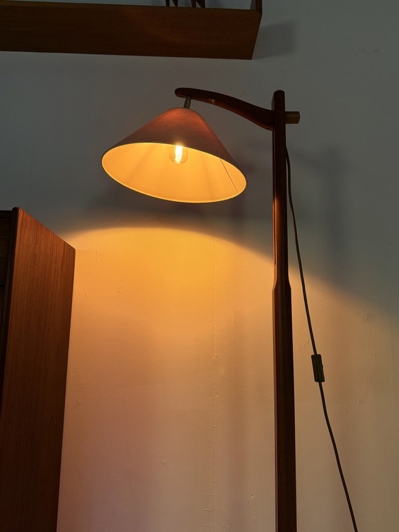 Image 1 of Lampada da pesca vintage in teak, Hustadt Leuchten '70