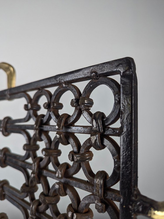 Image 1 of Bronze and Wrought Iron Fireplace Screen by David Marshall, 1970s