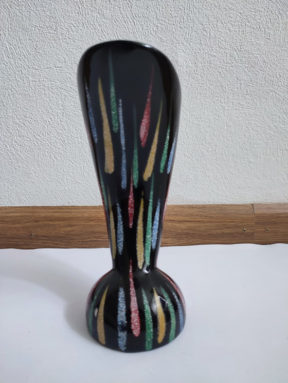 Image 1 of Vase auf Fuß Schwarzes Horn des Überflusses Sechziger Jahre 60er Jahre
